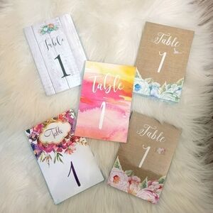 NEW Lot of 5 Table Numbers 4 X 6